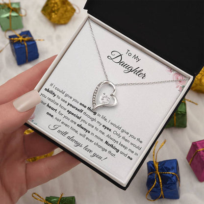 To My Daughter | Forever Love Necklace Gift | The Perfect Present to Say "You Are Always In My Heart"
