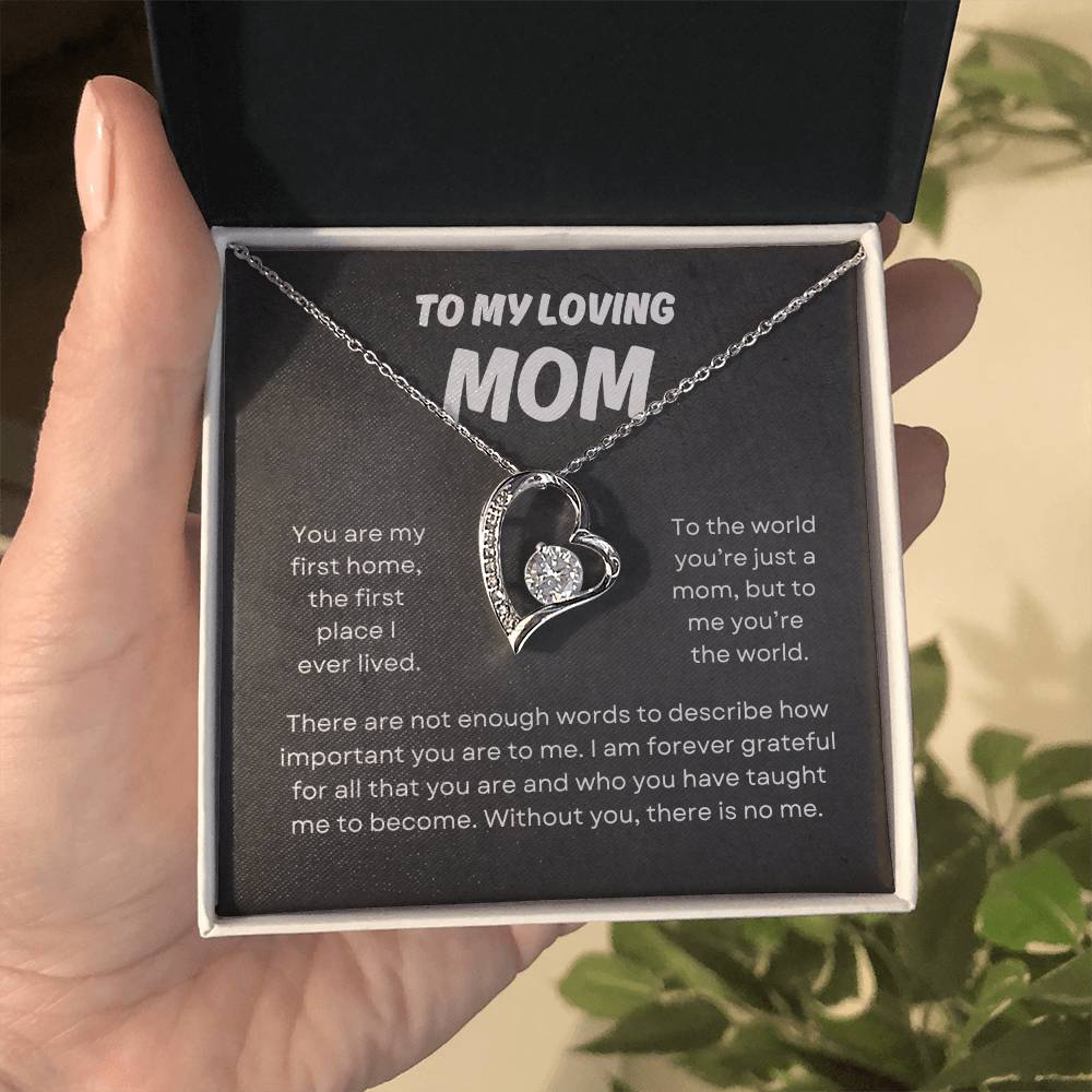 To My Loving Mom | Forever Love Necklace Gift | The Perfect Present to Say "You Mean the World to Me"