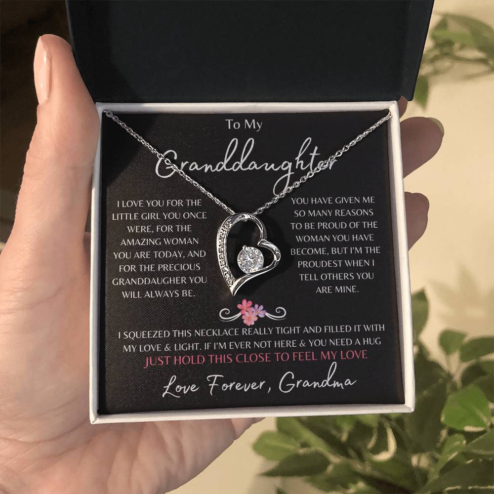 To My Granddaughter From Grandma | Forever Love Necklace Gift | The Perfect Present to Say "You Are Precious to Me"