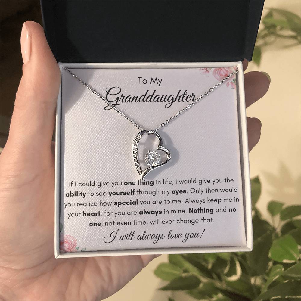 To My Granddaughter | Forever Love Necklace Gift | The Perfect Present to say "Keep Me In Your Heart"