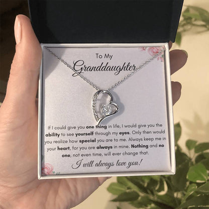 To My Granddaughter | Forever Love Necklace Gift | The Perfect Present to say "Keep Me In Your Heart"