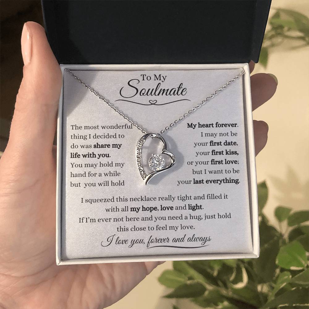 To My Soulmate | Forever Love Necklace Gift | The Perfect Present to Say "You Hold My Heart Forever"