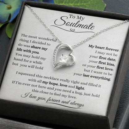 To My Soulmate | Forever Love Necklace Gift | The Perfect Present to Say "You Hold My Heart Forever"
