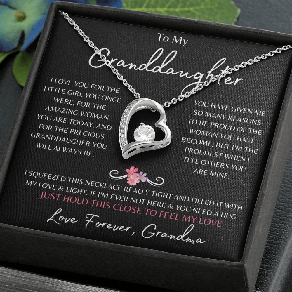 To My Granddaughter From Grandma | Forever Love Necklace Gift | The Perfect Present to Say "You Are Precious to Me"