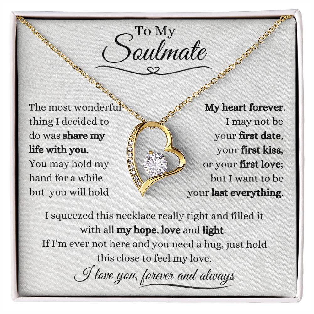 To My Soulmate | Forever Love Necklace Gift | The Perfect Present to Say "You Hold My Heart Forever"