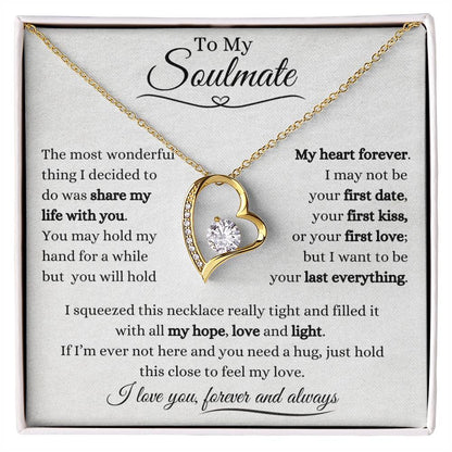 To My Soulmate | Forever Love Necklace Gift | The Perfect Present to Say "You Hold My Heart Forever"