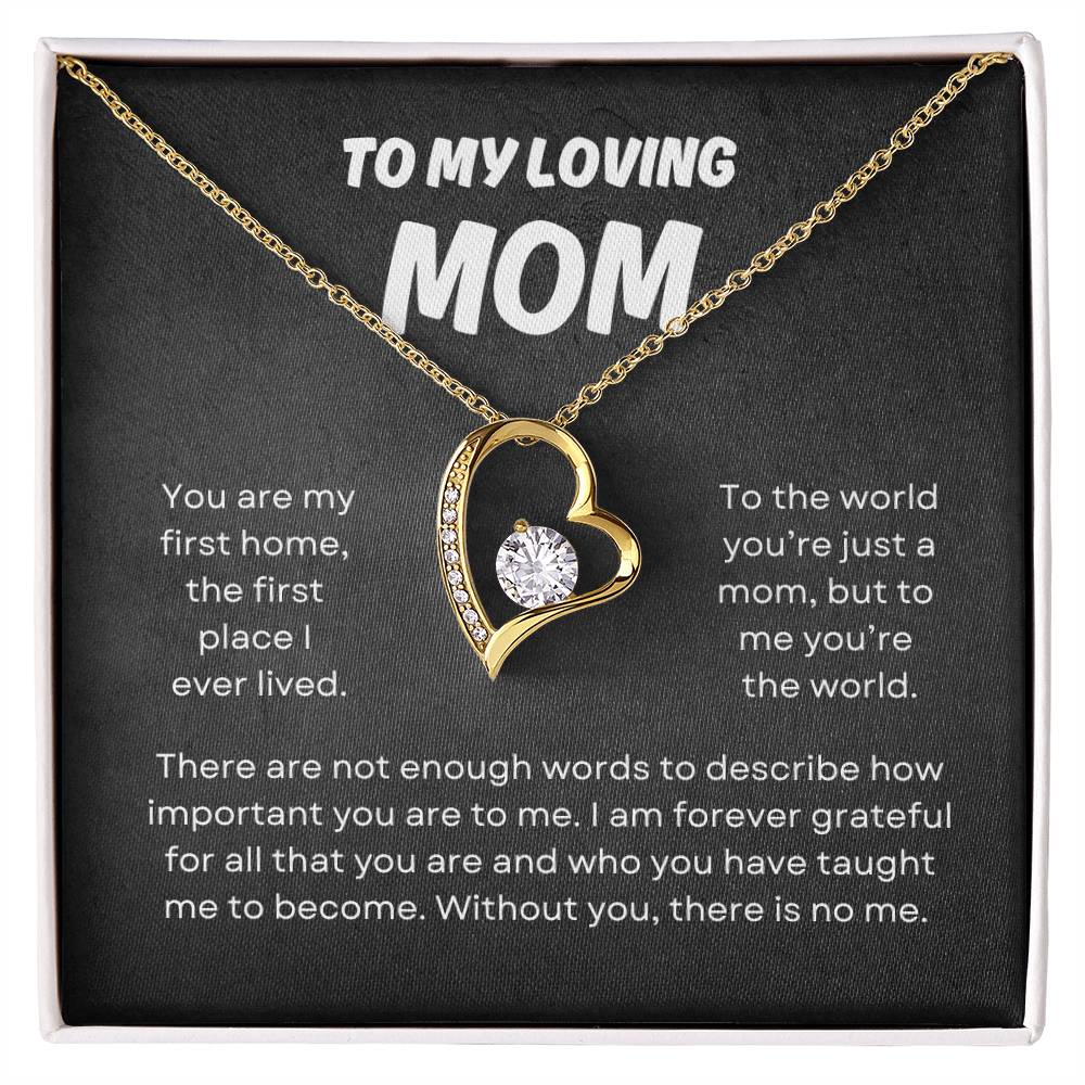 To My Loving Mom | Forever Love Necklace Gift | The Perfect Present to Say "You Mean the World to Me"