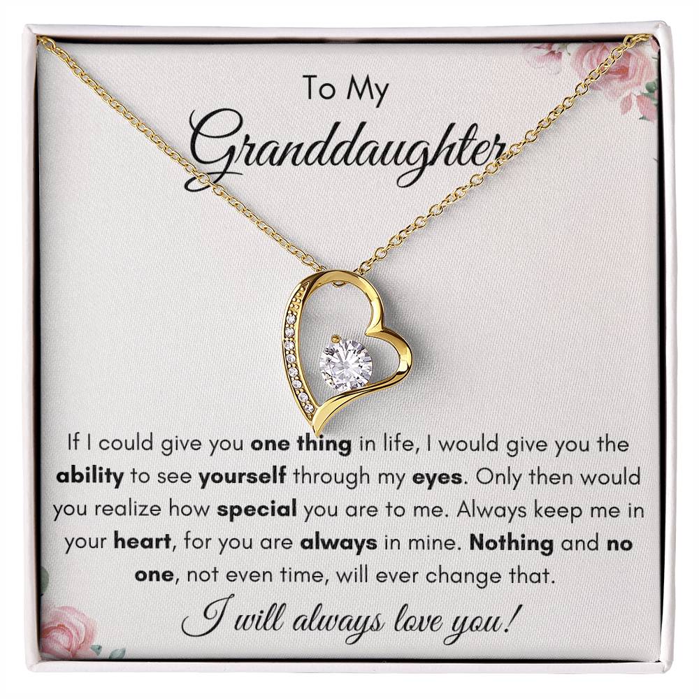 To My Granddaughter | Forever Love Necklace Gift | The Perfect Present to say "Keep Me In Your Heart"