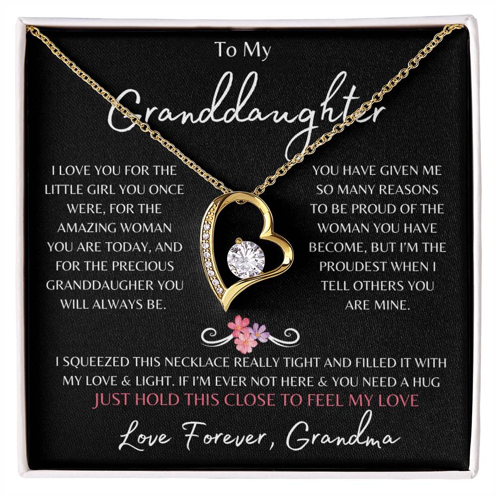 To My Granddaughter From Grandma | Forever Love Necklace Gift | The Perfect Present to Say "You Are Precious to Me"
