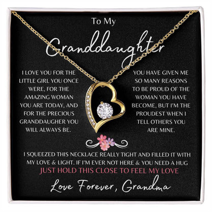 To My Granddaughter From Grandma | Forever Love Necklace Gift | The Perfect Present to Say "You Are Precious to Me"