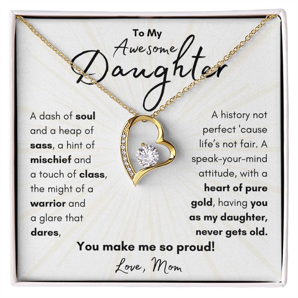To My Awesome Daughter From Mom | Forever Love Necklace Gift |The Perfect Present to Say "You Make Me So Proud!"