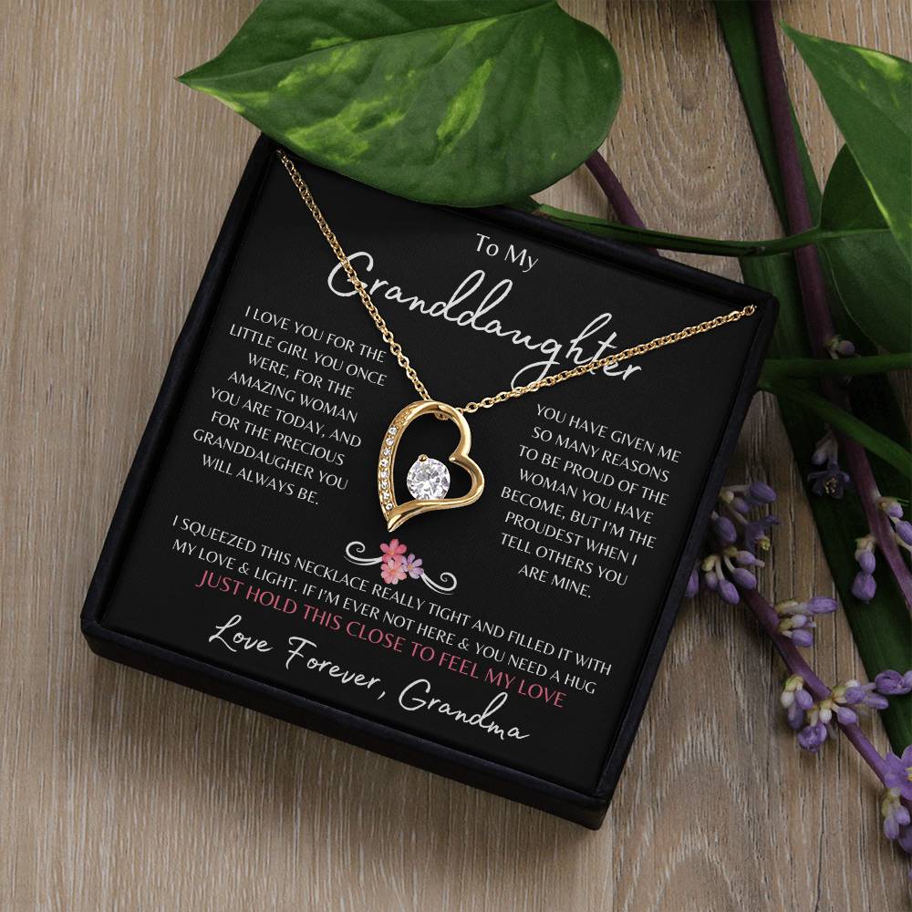 To My Granddaughter From Grandma | Forever Love Necklace Gift | The Perfect Present to Say "You Are Precious to Me"
