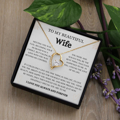 To My Beautiful Wife | Forever Love Necklace Gift | The Perfect Present to Say "You Are the Best Thing to Happen to Me"