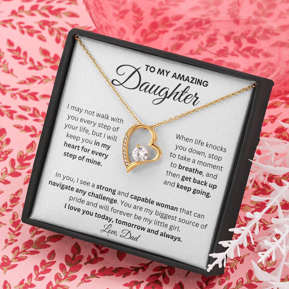 To My Amazing Daughter | Forever Love Necklace Gift | Perfect Present to Say "I Love You Always"
