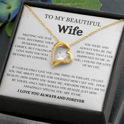 To My Beautiful Wife | Forever Love Necklace Gift | The Perfect Present to Say "You Are the Best Thing to Happen to Me"