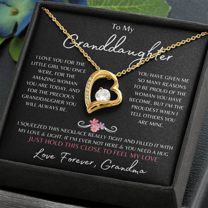 To My Granddaughter From Grandma | Forever Love Necklace Gift | The Perfect Present to Say "You Are Precious to Me"