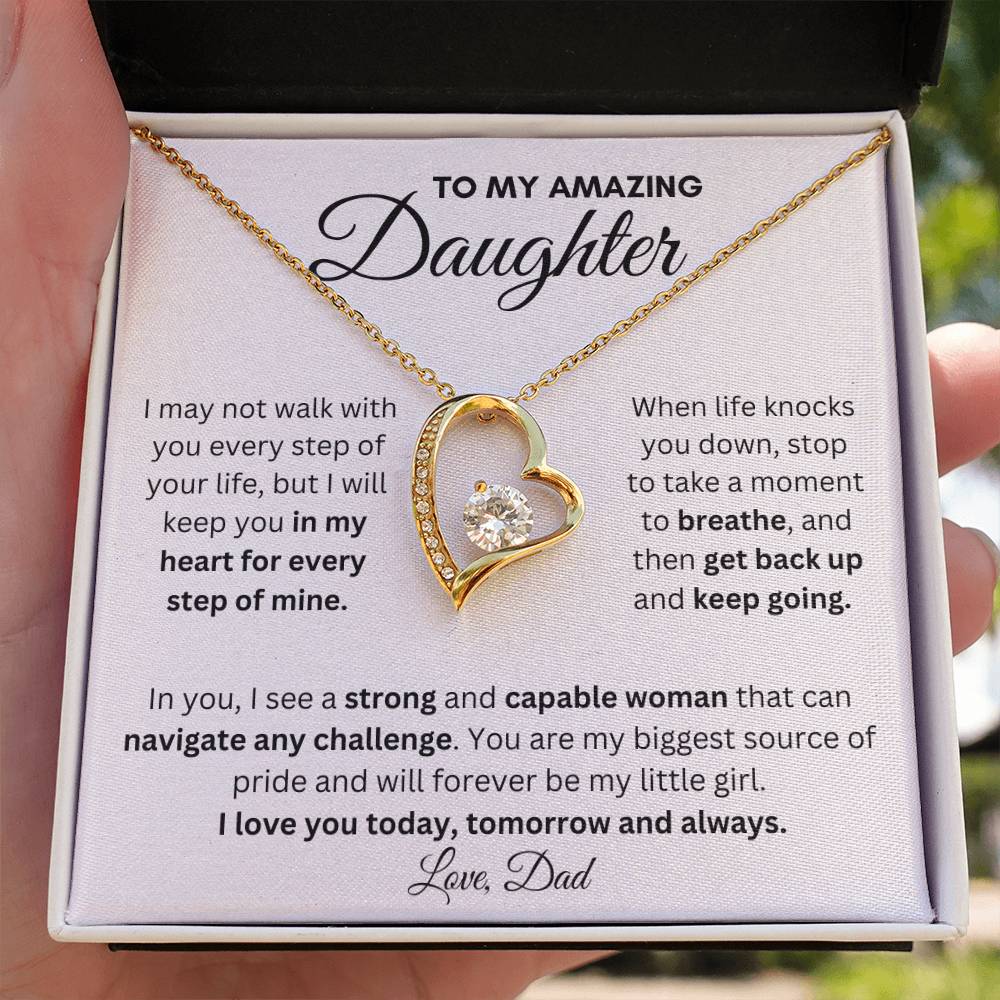To My Amazing Daughter | Forever Love Necklace Gift | Perfect Present to Say "I Love You Always"