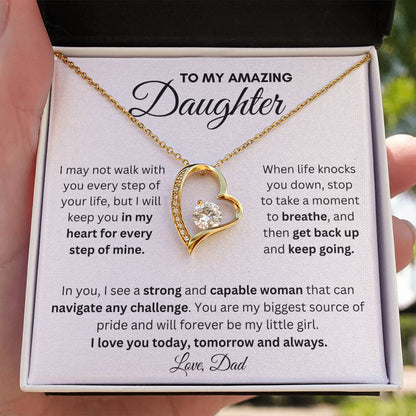 To My Amazing Daughter | Forever Love Necklace Gift | Perfect Present to Say "I Love You Always"