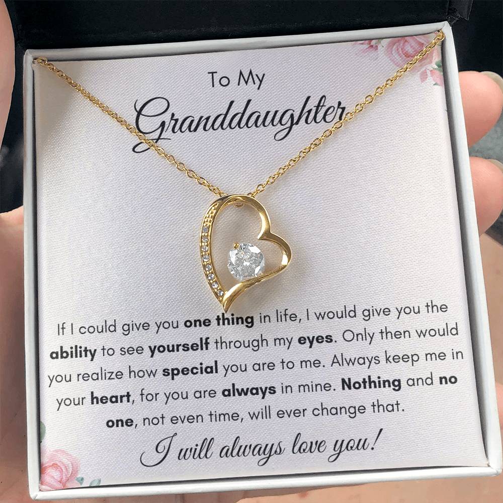 To My Granddaughter | Forever Love Necklace Gift | The Perfect Present to say "Keep Me In Your Heart"