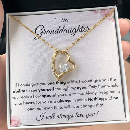 To My Granddaughter | Forever Love Necklace Gift | The Perfect Present to say "Keep Me In Your Heart"